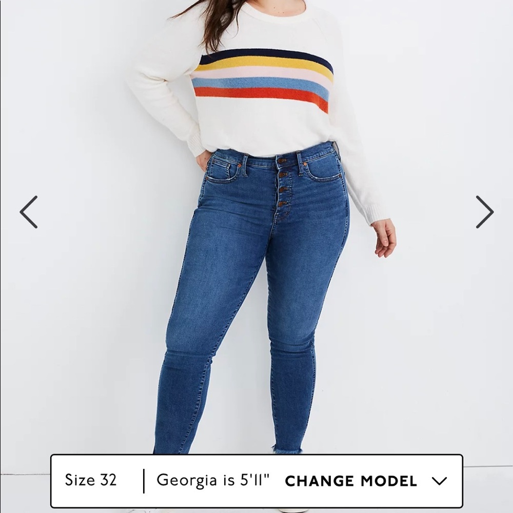 Madewell 10" High-Rise Skinny Jeans in Mackey Wash: Button-Front Edition